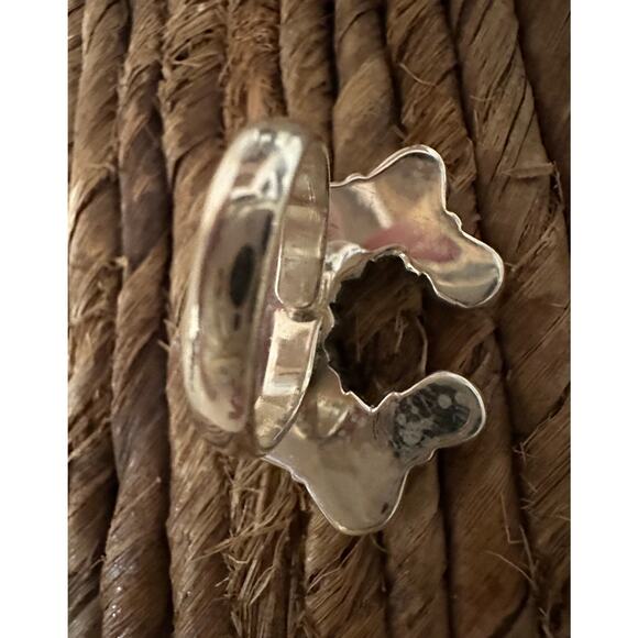 Bluebird Turquoise & Moissanite Diamond Naja Southwestern Ring Adjustable - Picture 6 of 6